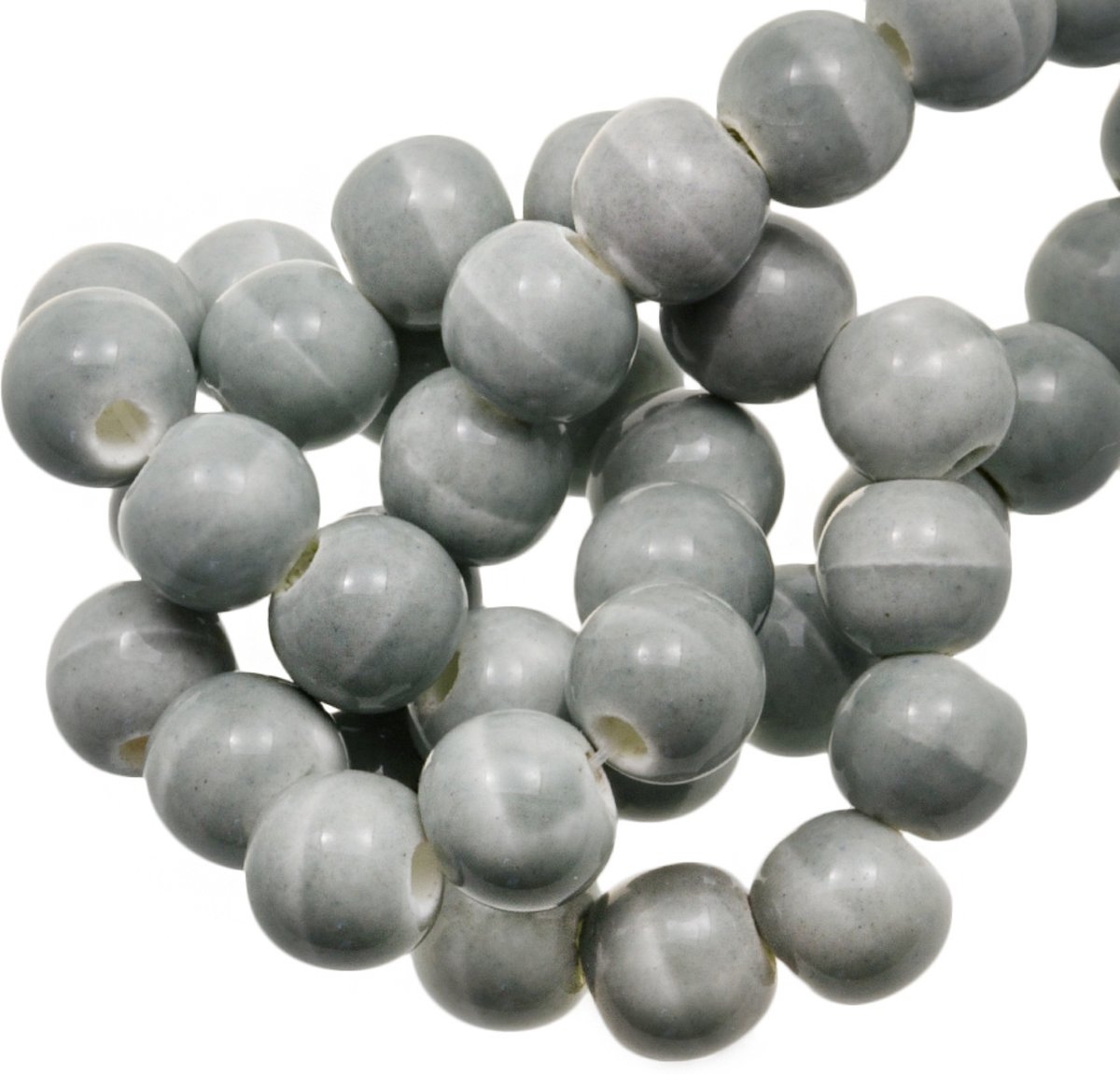 Keramiek Kralen (6 mm) Marble Grey (15 Stuks)