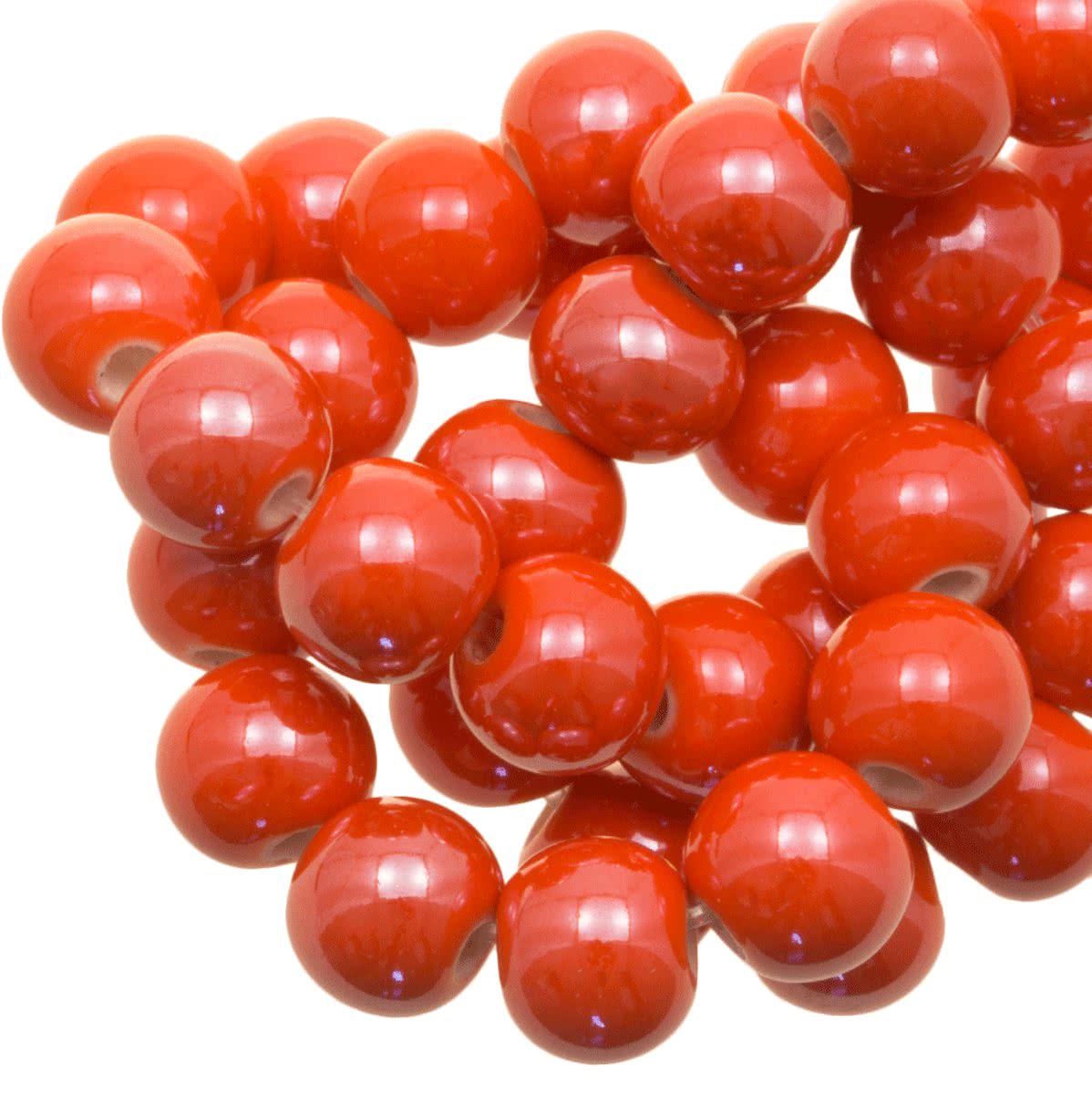 Keramiek Kralen (8 mm) Bright Orange (25 Stuks)