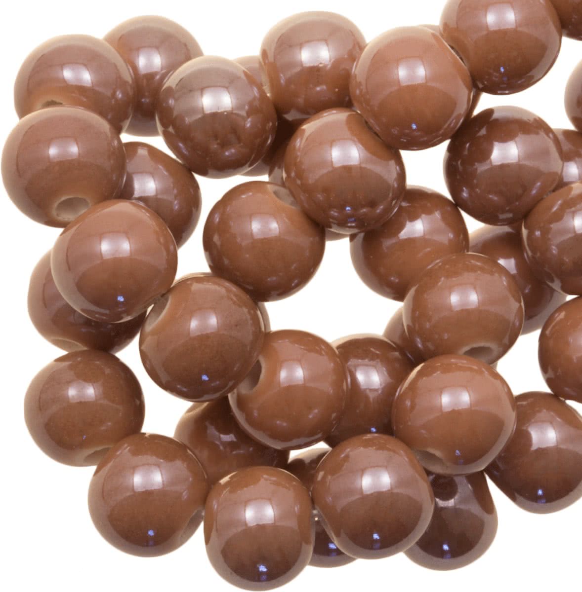 Keramiek Kralen (8 mm) Tan Brown (25 Stuks)