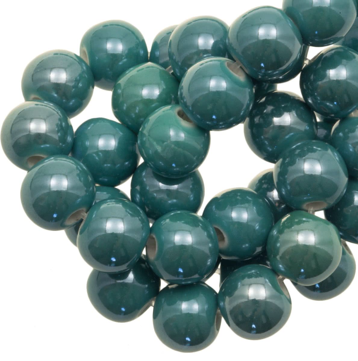 Keramiek Kralen (8 mm) Teal (25 Stuks)