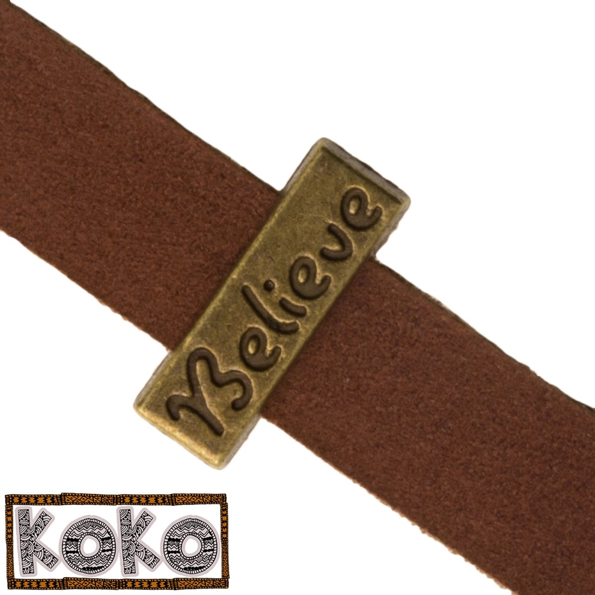 KoKo Schuiver Believe (Binnenmaat 10 x 2 mm) Brons (10 Stuks)