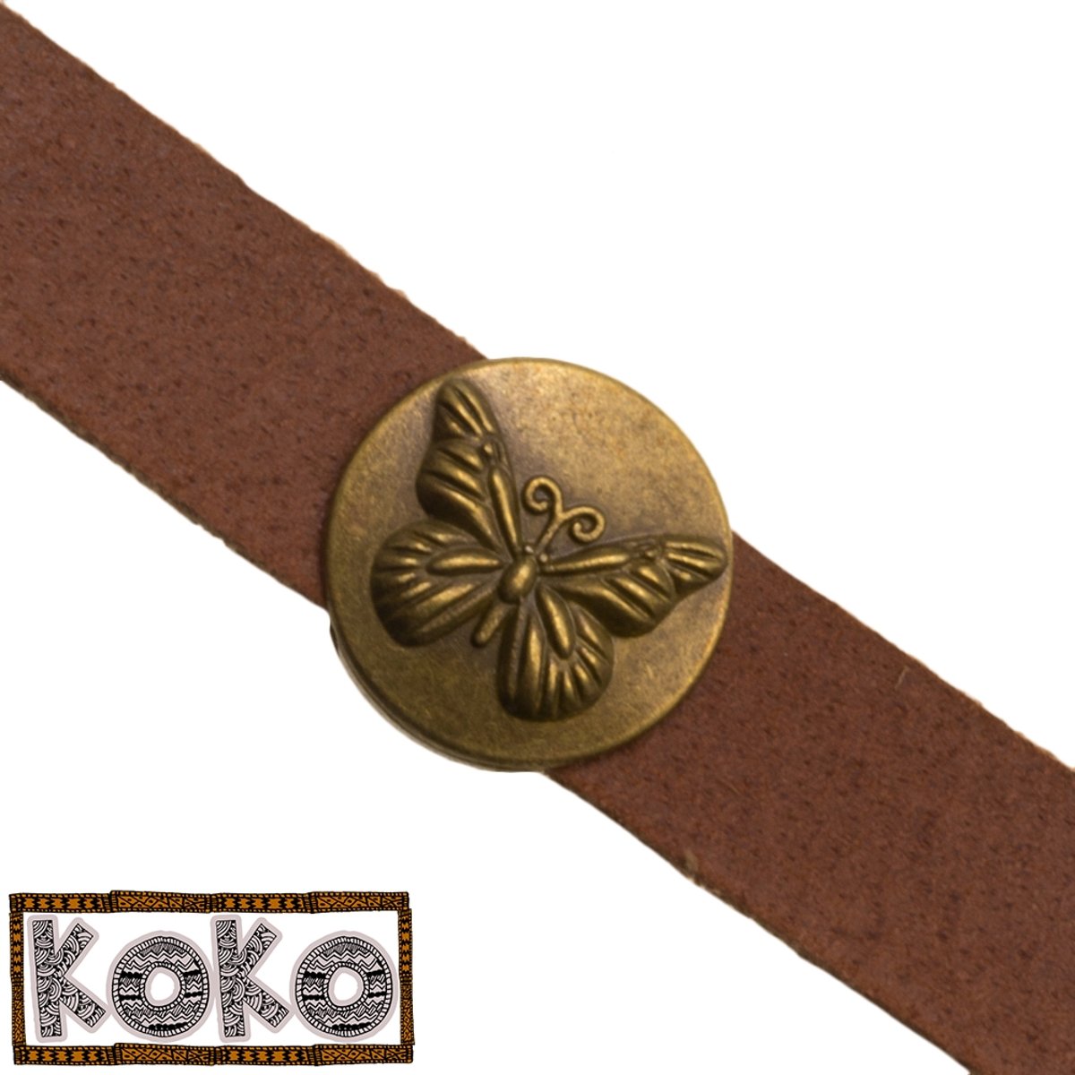 KoKo Schuiver Butterfly (Binnenmaat 10 x 2 mm) Brons (10 Stuks)