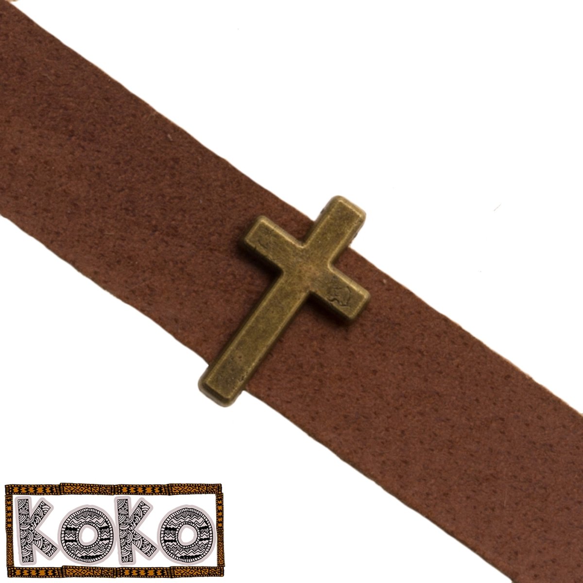 KoKo Schuiver Cross (Binnenmaat 10 x 2 mm) Brons (10 Stuks)