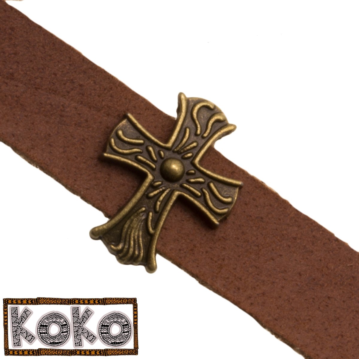 KoKo Schuiver Cross (Binnenmaat 10 x 2 mm) Brons (10 Stuks)