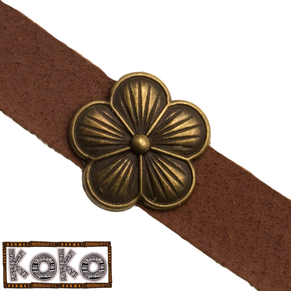 KoKo Schuiver Flower (Binnenmaat 10 x 2 mm) Brons (10 Stuks)