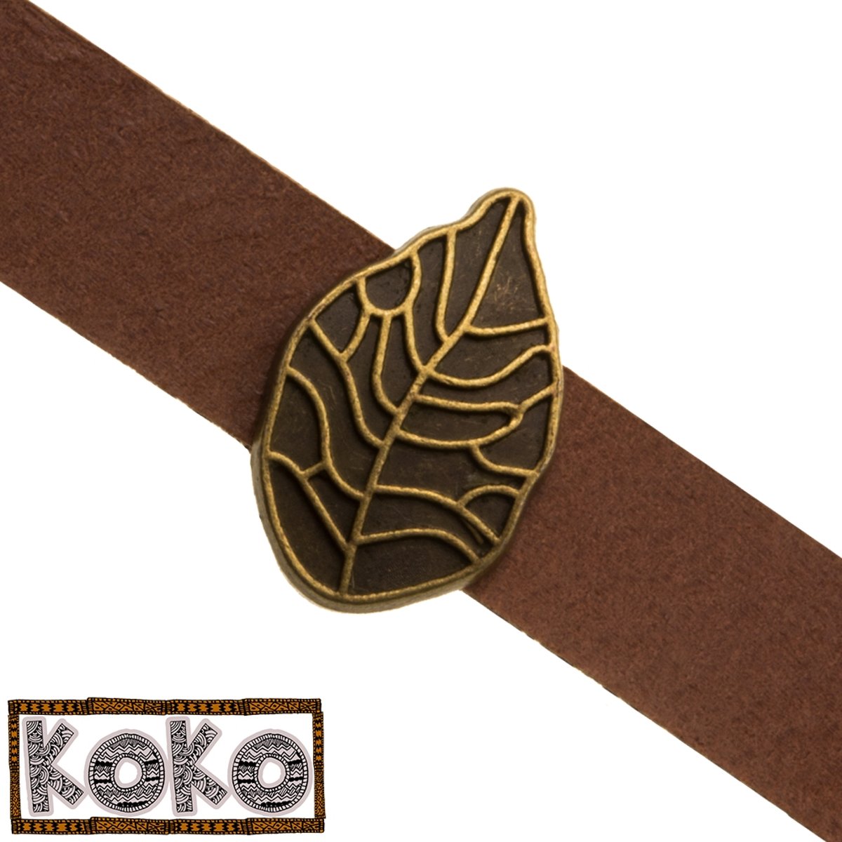 KoKo Schuiver Leaf (Binnenmaat 10 x 2 mm) Brons (10 Stuks)