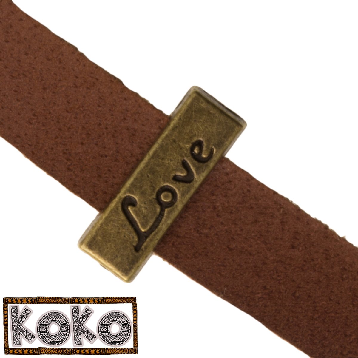 KoKo Schuiver Love (Binnenmaat 10 x 2 mm) Brons (10 Stuks)