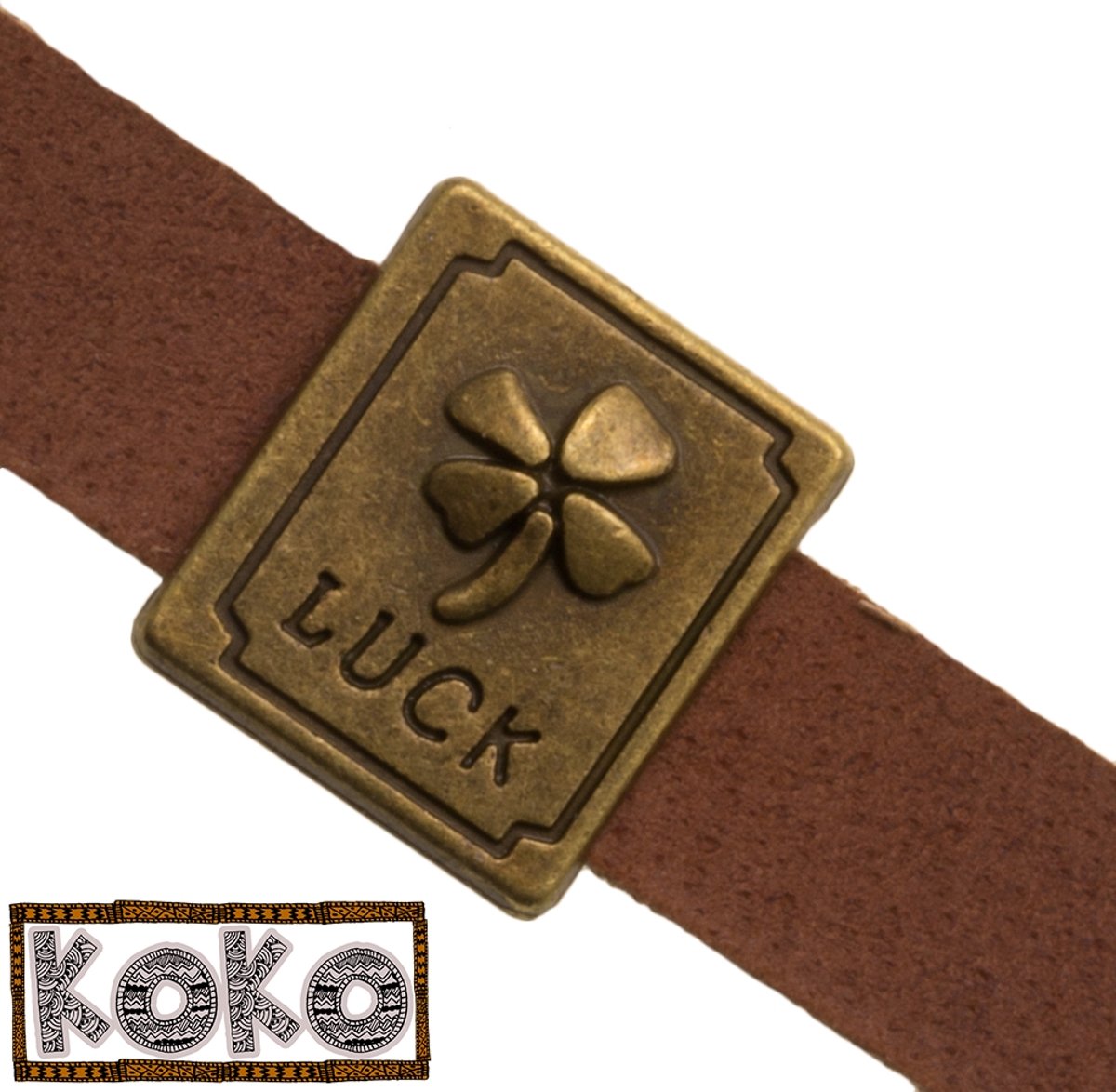 KoKo Schuiver Luck (Binnenmaat 10 x 2 mm) Brons (10 Stuks)