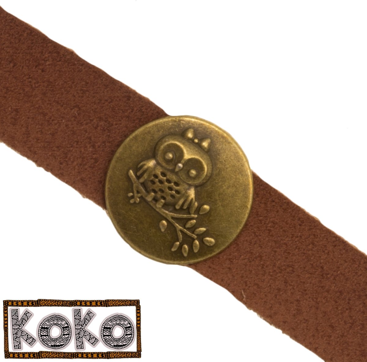 KoKo Schuiver Owl (Binnenmaat 10 x 2 mm) Brons (10 Stuks)