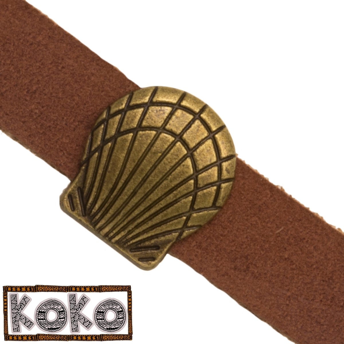 KoKo Schuiver Shell (Binnenmaat 10 x 2 mm) Brons (10 Stuks)