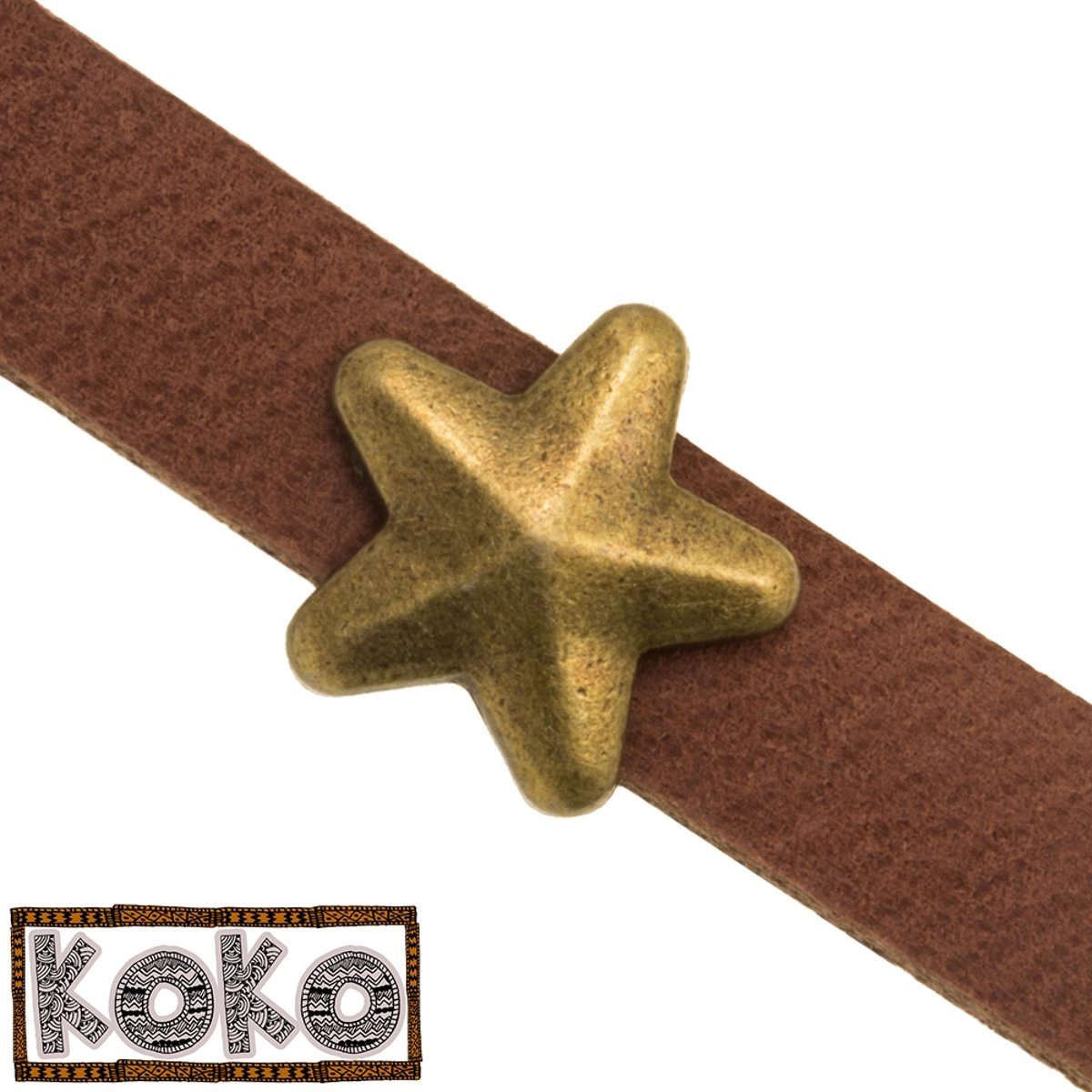 KoKo Schuiver Star (Binnenmaat 10 x 2 mm) Brons (10 Stuks)