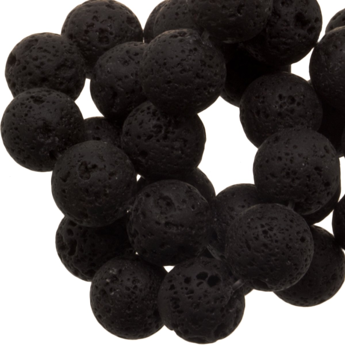 Lava Ronde Kralen (12 mm) Black (30 Stuks)