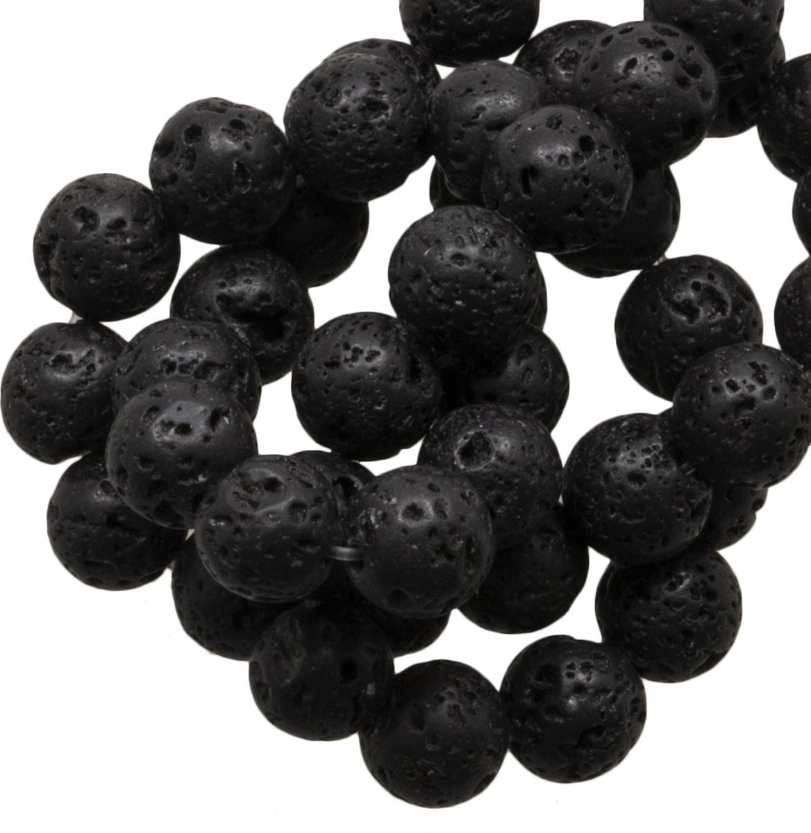 Lava Ronde Kralen (8 mm) Black (45 Stuks)