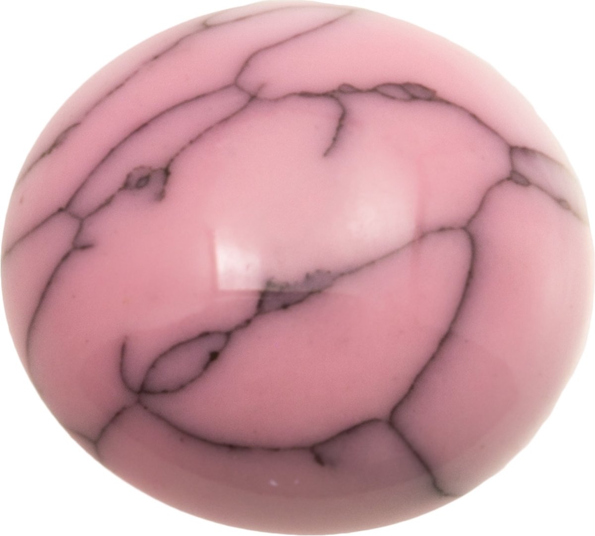 Natuursteen Cabochon Turquoise (14 mm) Peony Pink (3 Stuks)