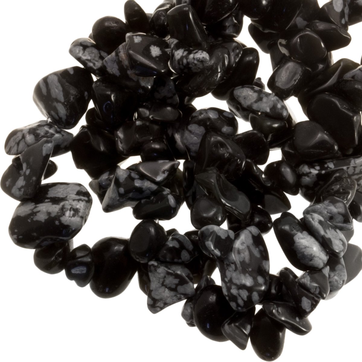 Natuursteen Chips Snowflake Obsidian (5 - 8 mm) (250 stuks)