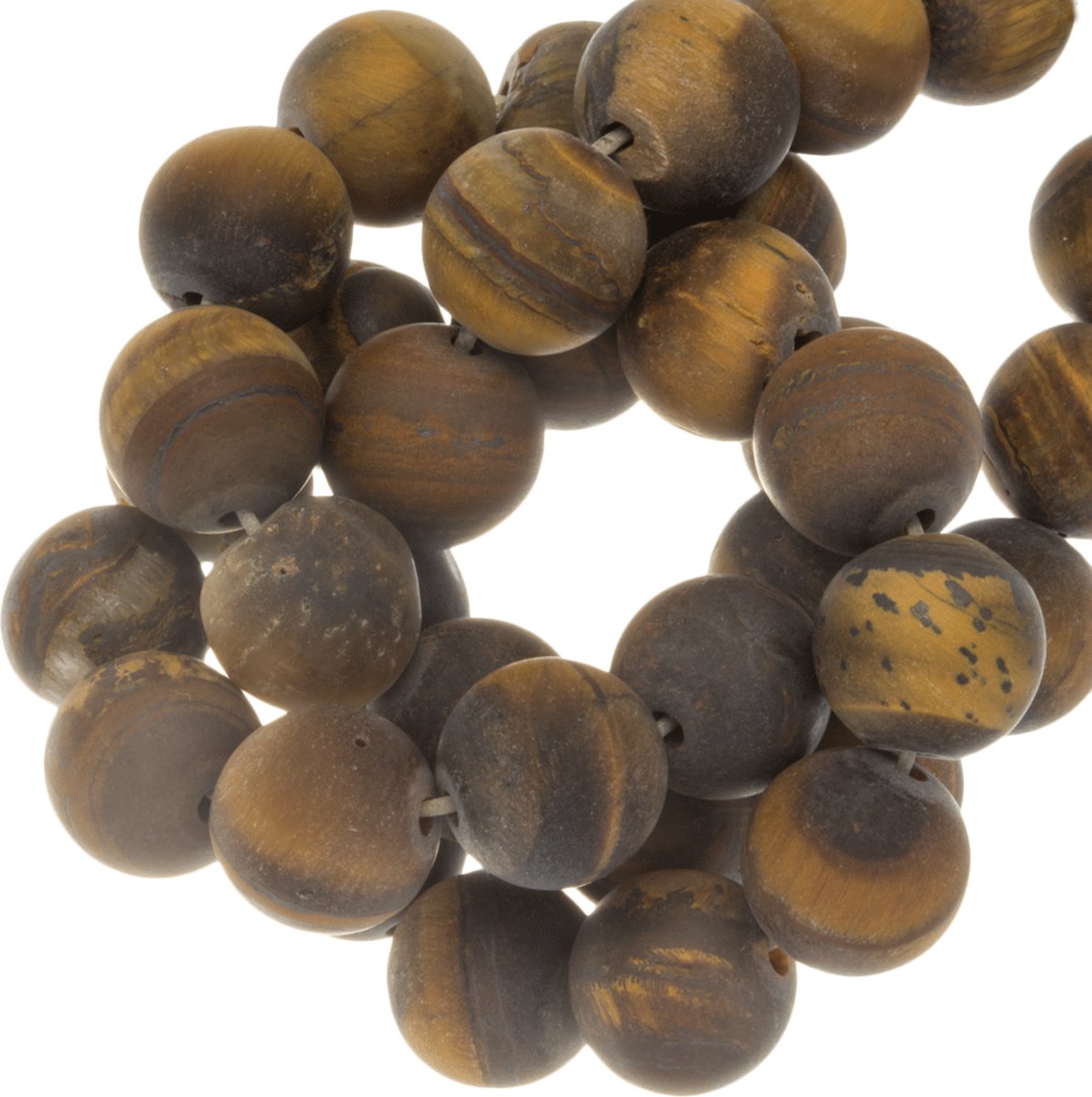 Tiger Eye Frosted Kralen (10 mm) 38 Stuks