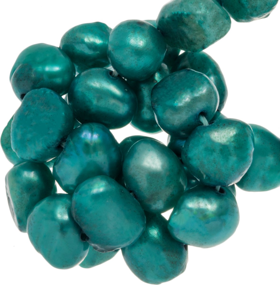 Zoetwaterparels (7-8 mm) Teal (50 Stuks)