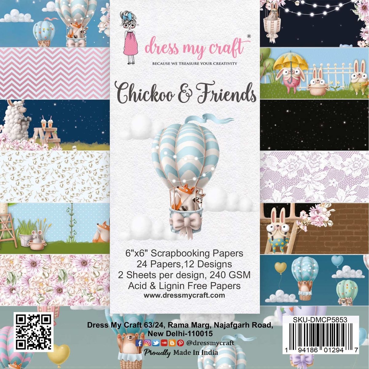 Chickoo & Friends 6x6 Inch Paper Pad (DMCP5853)