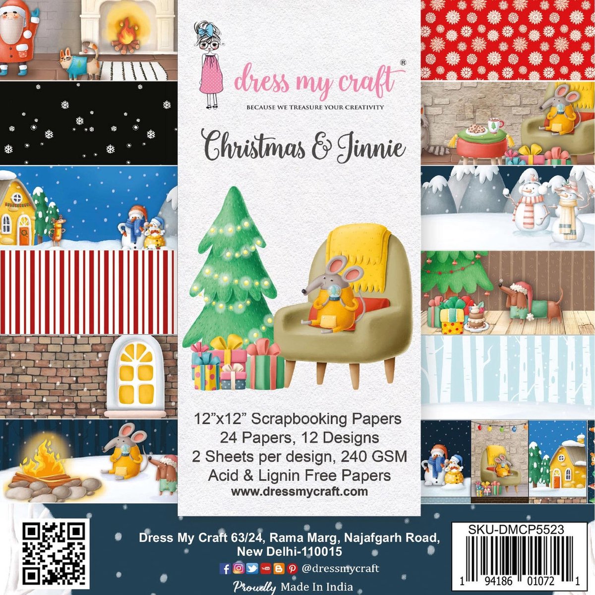 Christmas & Jinnie 12x12 Inch Paper Pad (DMCP5523)