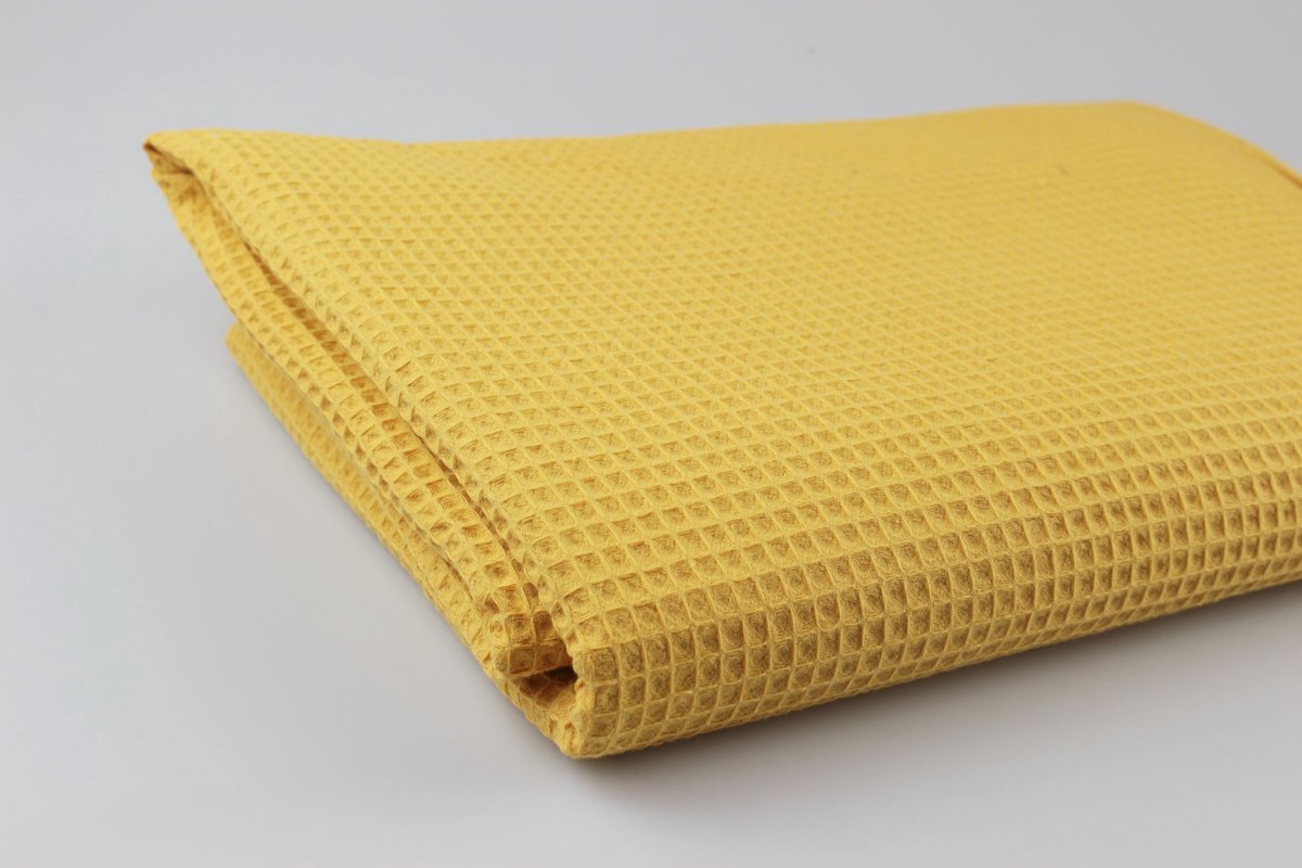 Wafel katoen - oker - coupon - 2 meter