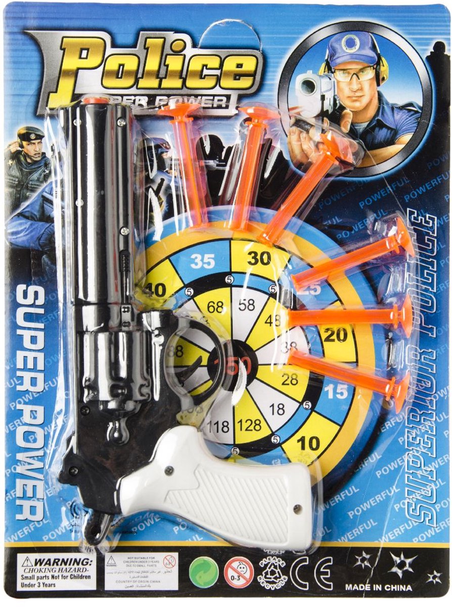   Pistool Politie En Pijltjes - 1 stuk