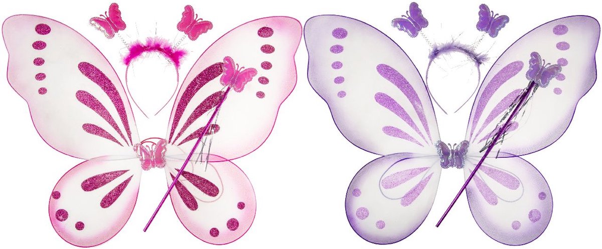   Vleugels staf & Tiara - 1 stuk