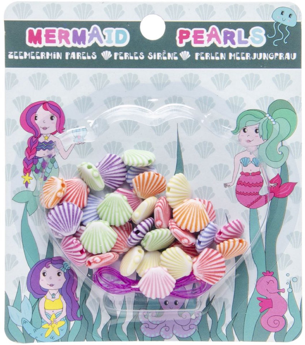   Zeemeermin Pearlsetje Op Kaart - 1 stuk