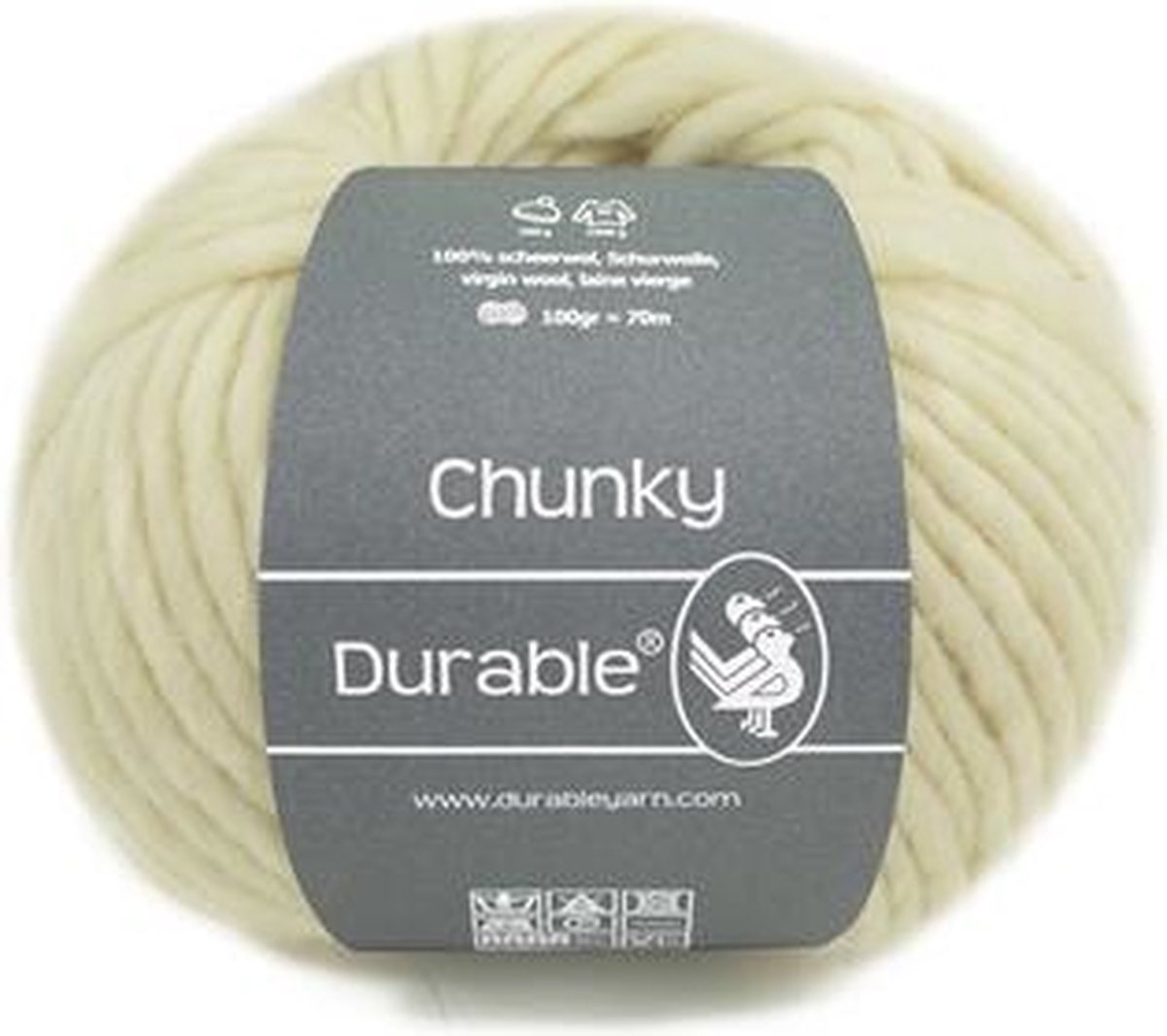 Durable Chunky Wool 50 gram 326 Ivory