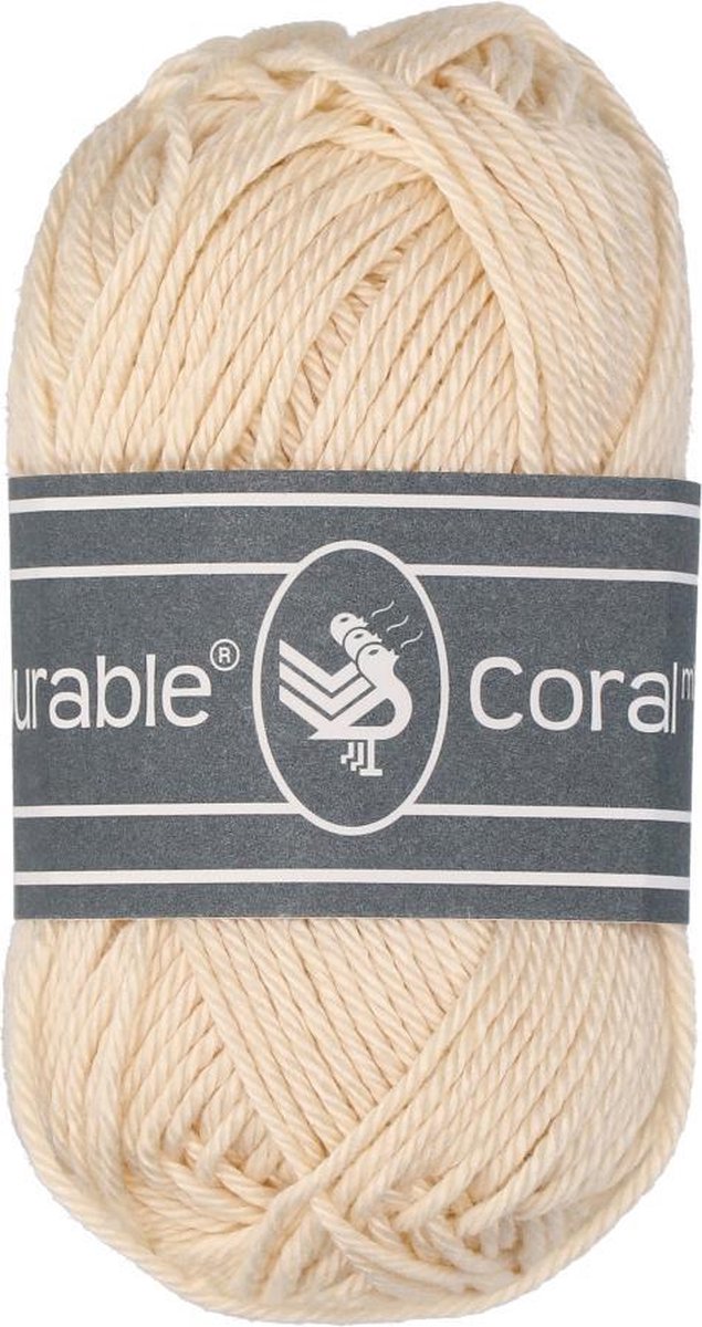 Durable Coral Mini 2172 Cream - pendikte 2,5 - 3,5 mm. - 1 mini bol van 20 gram, looplengte 50 m.