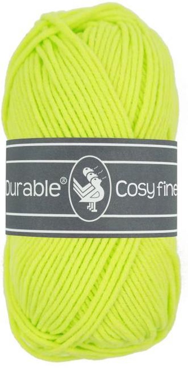 Durable Cosy Fine - acryl en katoen garen - Neon yellow - neon Geel 1645 - 5 bollen