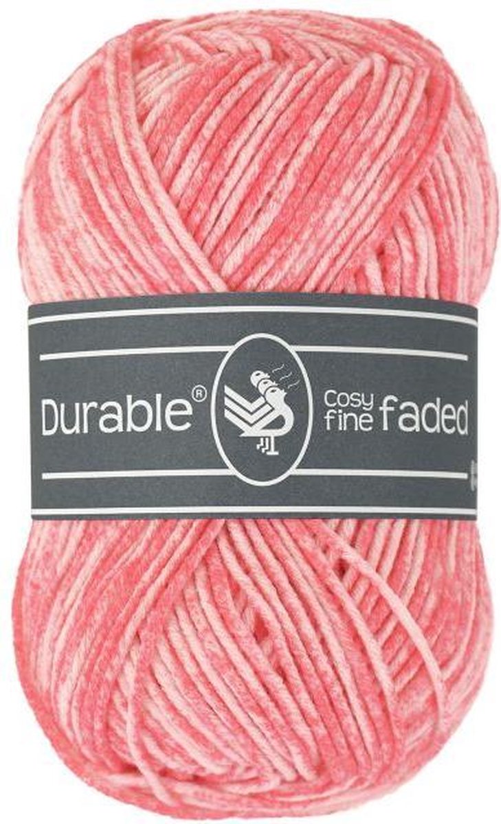 Durable Cosy fine faded Coral (2190) - acryl en katoen garen tie-dye - 1 bol van 50 gram