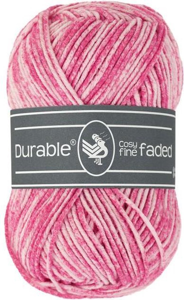 Durable Cosy fine faded Fuchsia (237) - acryl en katoen garen tie-dye - 5 bollen van 50 gram