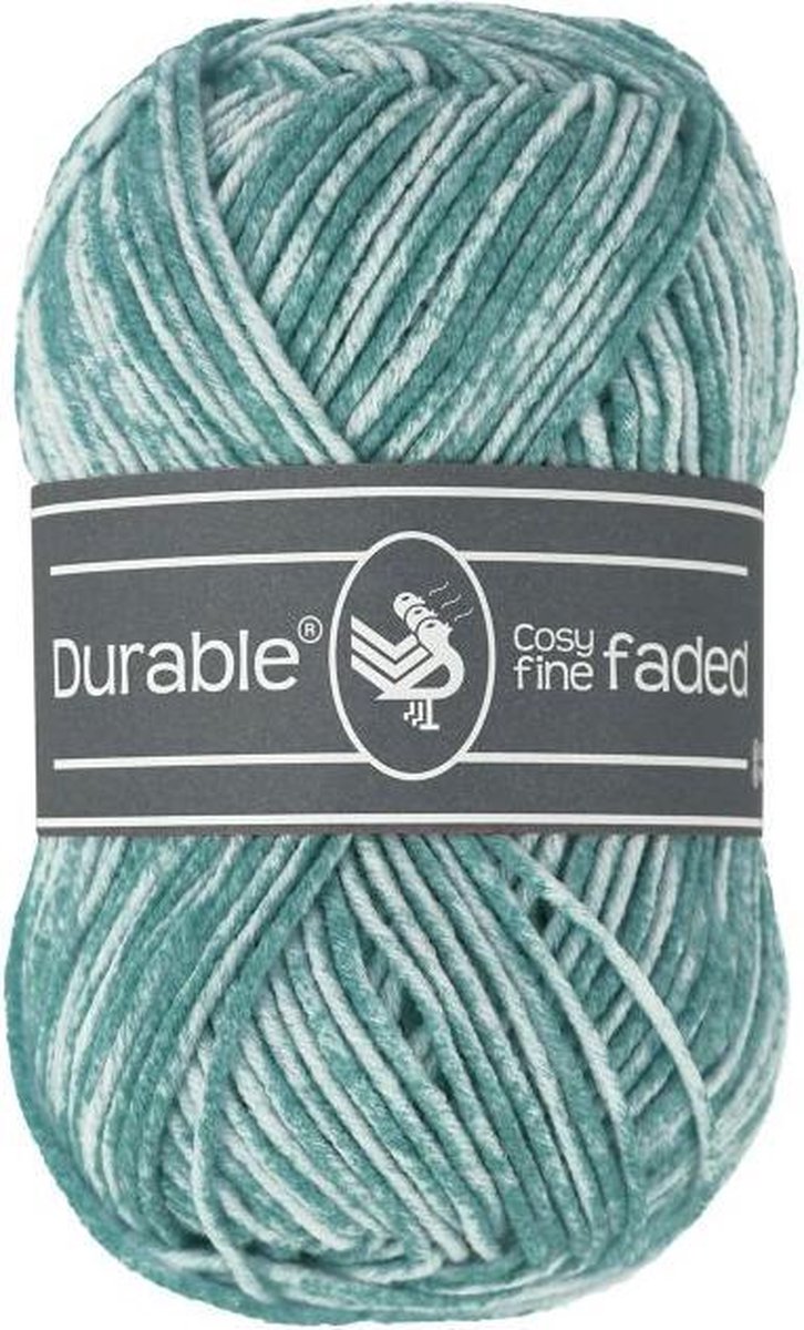 Durable Cosy fine faded Vintage green (2134) - acryl en katoen garen tie-dye - 5 bollen van 50 gram