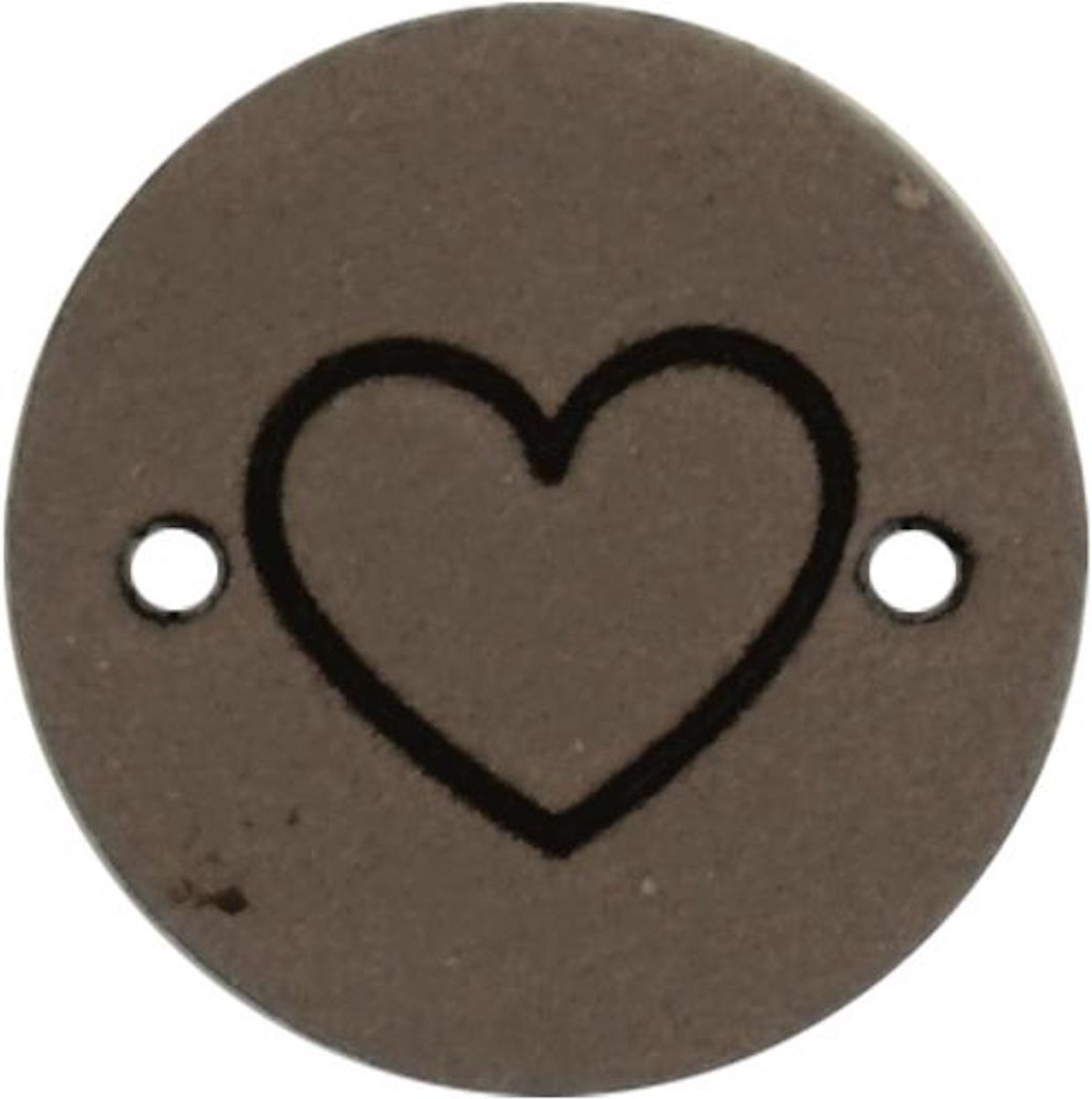 Leren Label Hart rond 2cm - Durable - 2 stuks