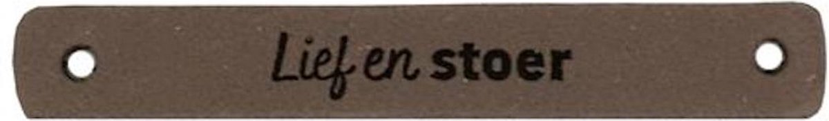 Leren Label Lief en Stoer 7 x 1 cm - Durable - 2 stuks