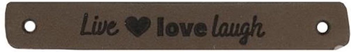 Leren Label Live Love Laugh 7 x 1 cm - Durable - 2 stuks