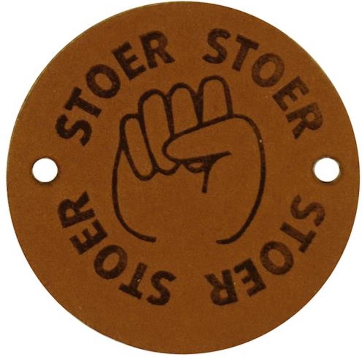 Leren Label Stoer rond 3,5cm - Durable - 2 Stuks