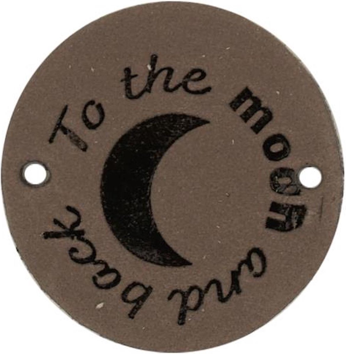 Leren Label To the Moon and Back rond 3,5cm - Durable - 2 stuks