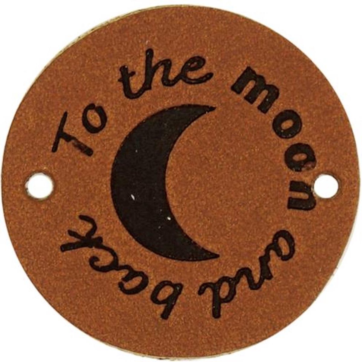 Leren Label To the Moon and Back rond 3,5cm - Durable - 2 stuks