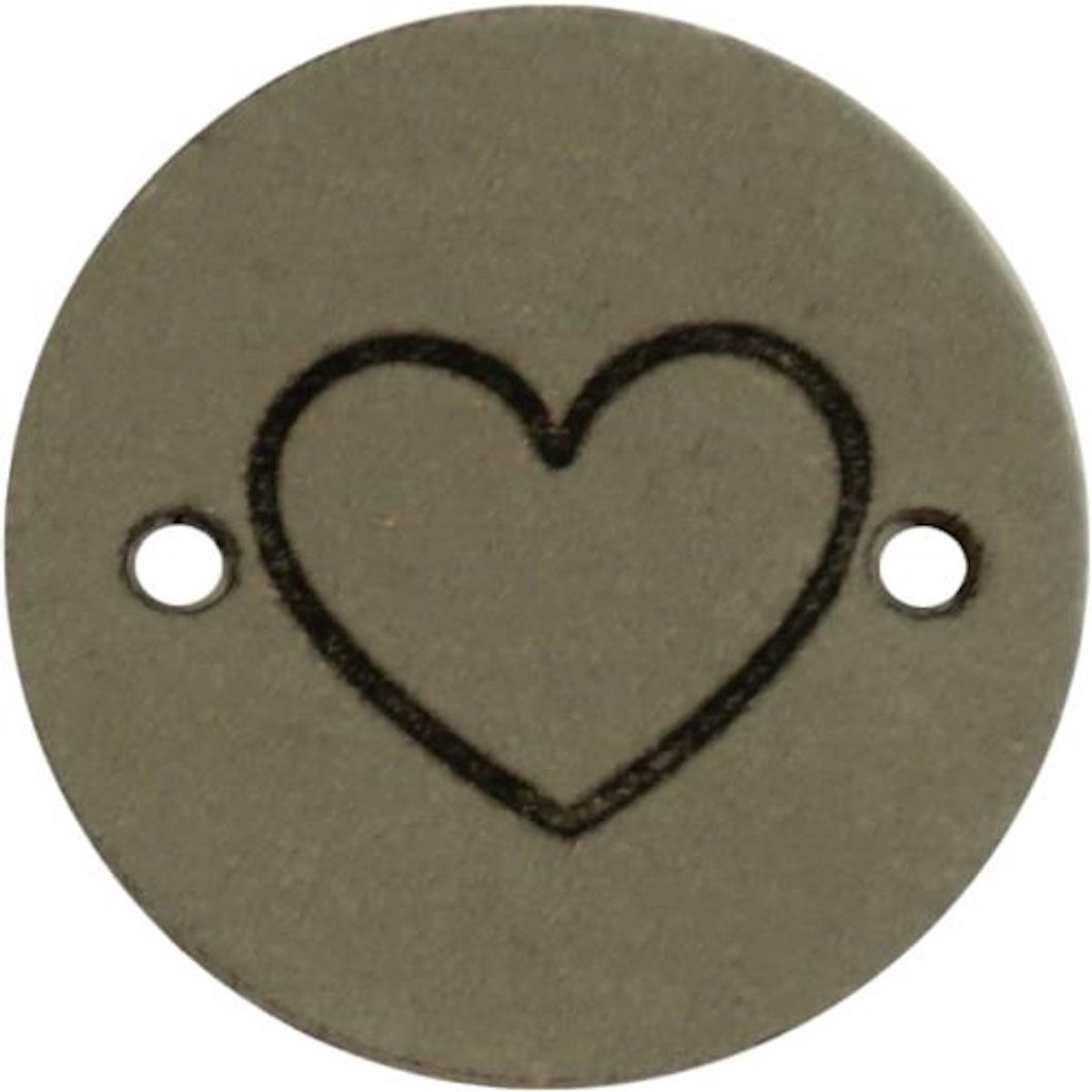 Leren Label hart rond 2cm - Durable - 2 stuks