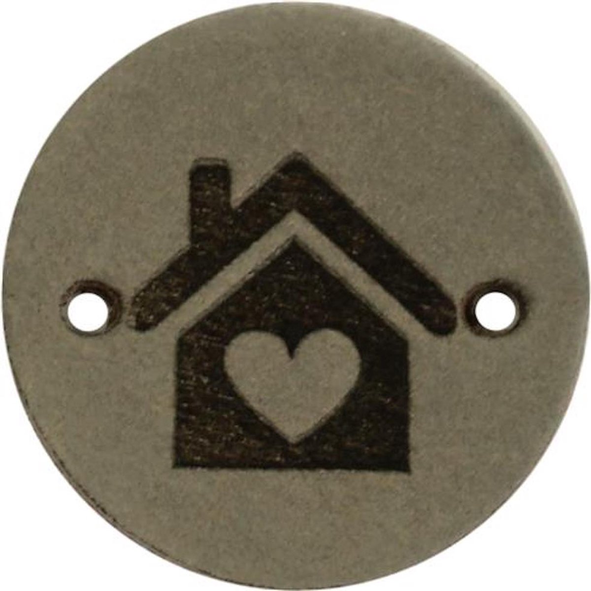 Leren Label huis / home rond 2cm - Durable - 2 stuks