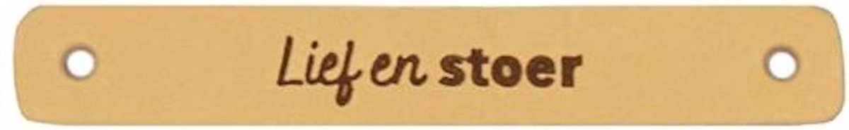 Leren label lief en stoer - Durable - 2 stuks