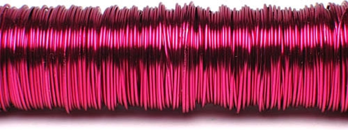 Fuchsia ijzerdraad 0.5mm 100 gram bloemschikken