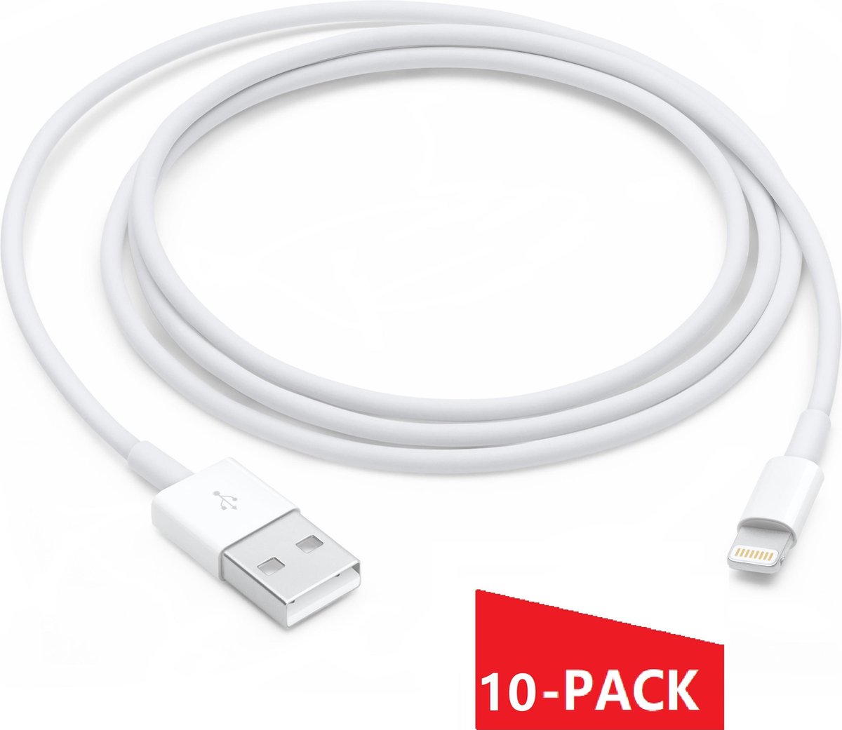 Originele usb kabel - Iphone oplader kabel - Iphone lader - Iphone kabel - Iphone oplader - Lightning kabel - Apple oplader - ook voor IPAD - 10 PACK