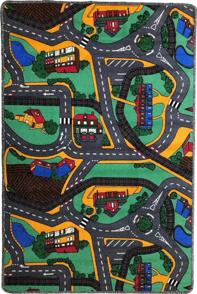 Speelkleed - Verkeerskleed - speeltapijt -  Stratentapijt - Smart City 100 x 150 cm - Design 10