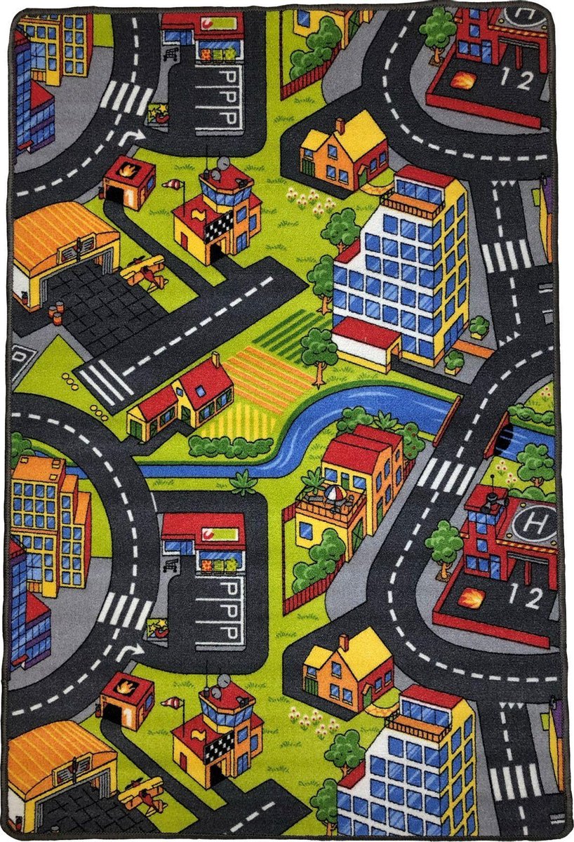 Speelkleed - Verkeerskleed - speeltapijt -  Stratentapijt - Smart City 100 x 150 cm - Design 11