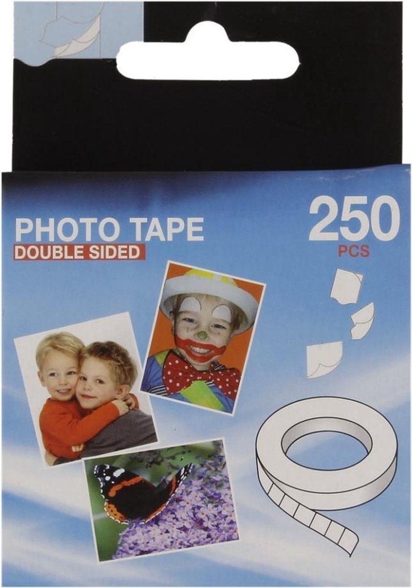 Fotoplakkers - Dubbelzijdig - Plakstrips - 250 Stuks - Transparant - Fotostickers - Fotos Ophangen - Dubbelzijdige Tape Plakkers Stickers - Monatage Set Kit - Plakstrips