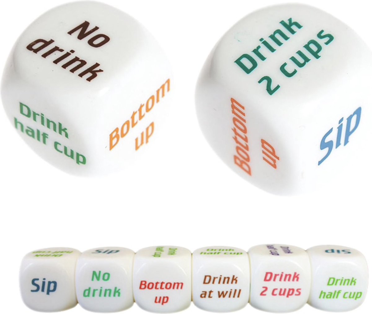 Set van 4 Drankspel Dobbelstenen - Drinkopdracht - Dobbelsteen - Drankspelletje - Drink - Drank - Spel - Drinken - Shots - Party - Partyspel - Dobbelen - Dobbelstenen - 4 STUKS