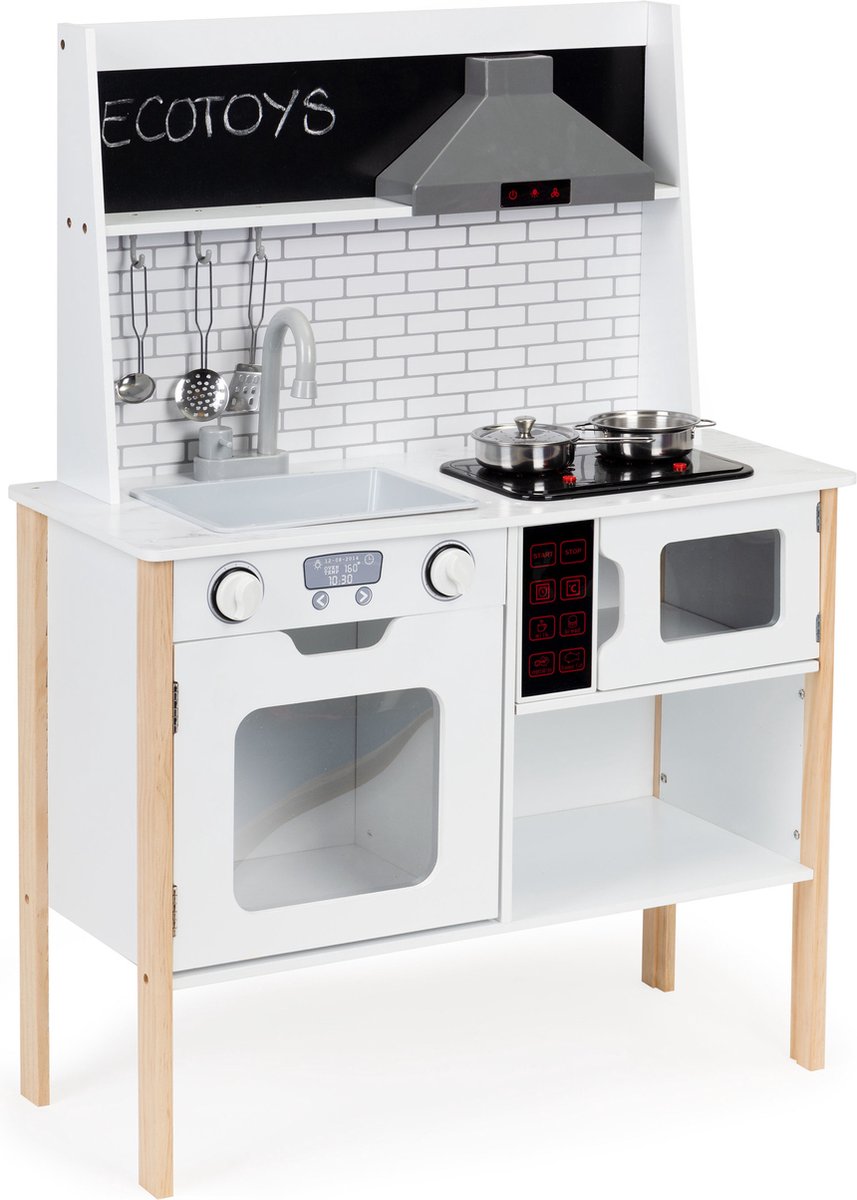 Kinderkeuken - hout - 70x29,5x96 cm - wit