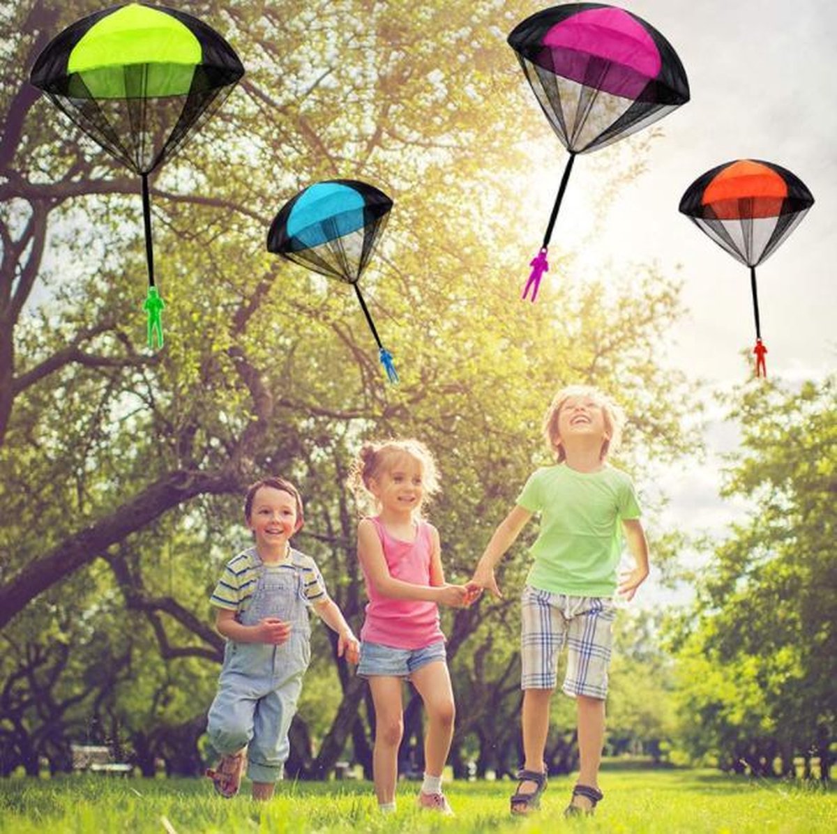 Hand gooien Mini Play Parachute Paratrooper buiten Spelkamer educatief speelgoed van de kinderen Kleur Blauw